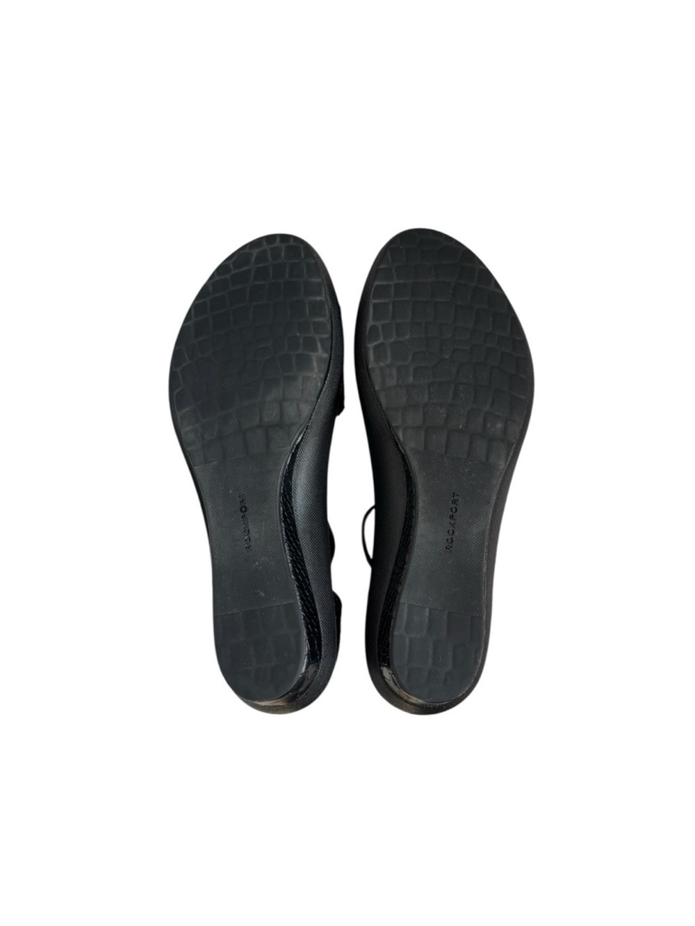Rockport black leather low heel classic adjustable comfort sleek sandals 9 1/2 - Picture 14 of 14